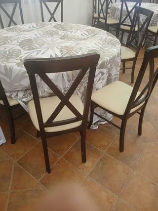 Sillas de comedor madera y polipiel