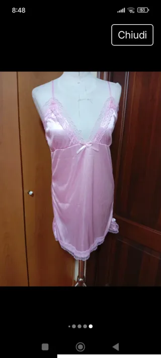 Abito lungo cotone e pizzo Sangallo