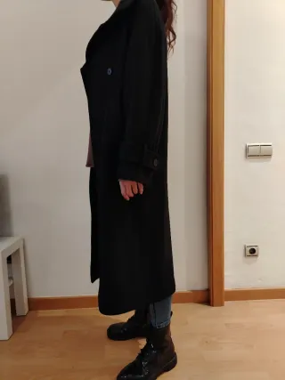 Abrigo Lana Zara Negro Oversize