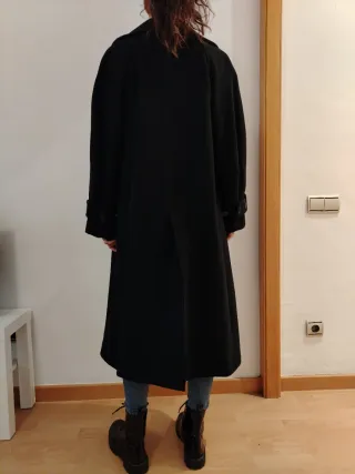 Abrigo Lana Zara Negro Oversize