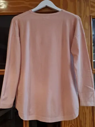 Jersey rosa pastel corazón lentejuelas