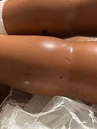 Bambola vintage Bonomi con capelli veri