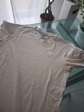 T-shirt Adidas beige/bianca