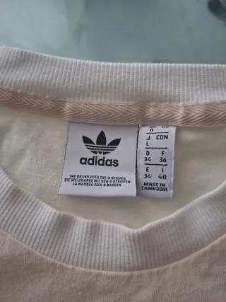 T-shirt Adidas beige/bianca