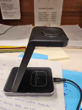 Cargador Triple Negro/Plata