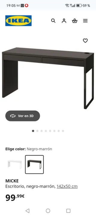 Escritorio MICKE IKEA Negro-marrón