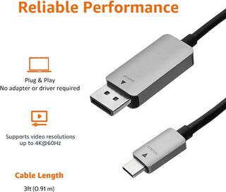 Amazon Basics Cable USB-C a DisplayPort de alumini