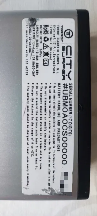 Batería para bicicleta eléctrica