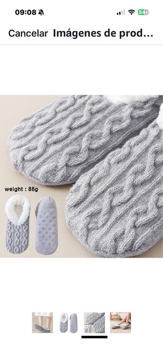 Pantuflas mujer grises talla única