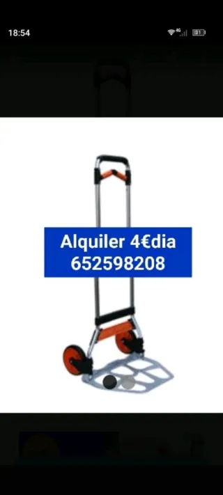 Alquiler carretilla plegable 100 kg