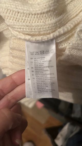 Jersey lana blanco cuello alto