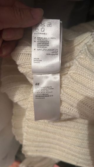 Jersey lana blanco cuello alto