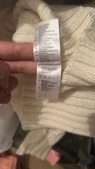Jersey lana blanco cuello alto