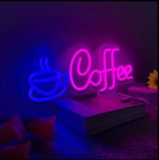 Lampada Neon Led "COFFEE" Blu e Rosa