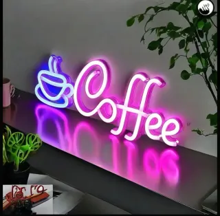 Lampada Neon Led "COFFEE" Blu e Rosa
