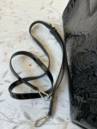 Bolso Calvin Klein Negro Charol Original