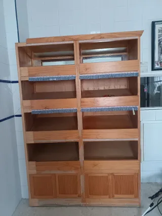 Mueble expositor panera madera de pino