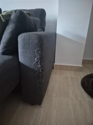 Sofá chaise longue modular gris tela