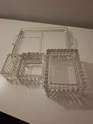 Set fumo vintage vetro pressato trasparente