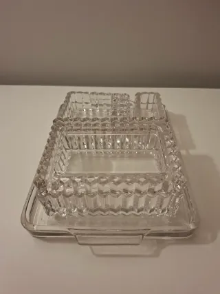 Set fumo vintage vetro pressato trasparente