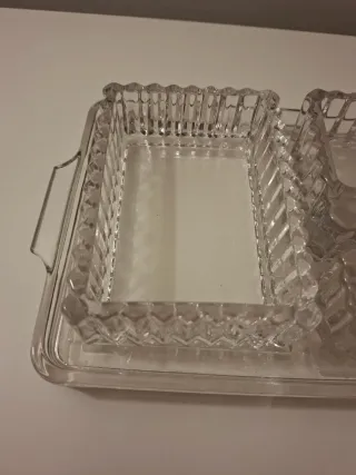 Set fumo vintage vetro pressato trasparente