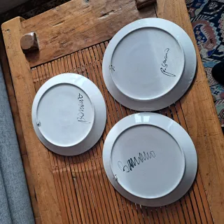 Set 3 Piatti Ceramica Bassano Dipinti