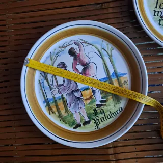 Set 3 Piatti Ceramica Bassano Dipinti