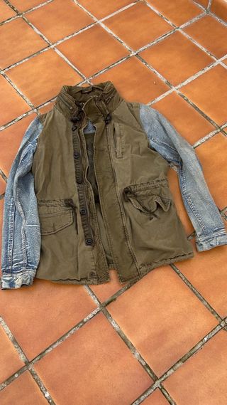 Chaqueta Pull&Bear Verde y Azul Talla M