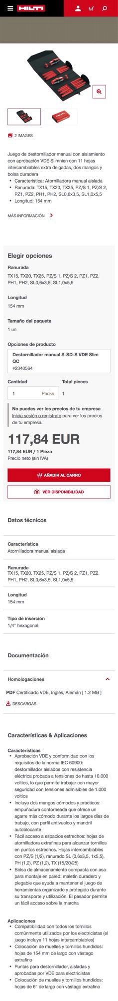 HILTI S-DS-S VDE Slim QC Destornillador