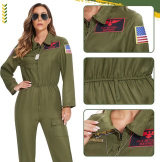 Herenear Disfraz Aviador Mujer, Disfraz de Piloto