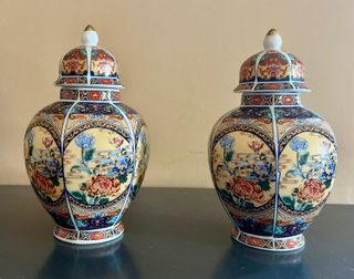 2 Vasi Cinesi in Porcellana Dorato