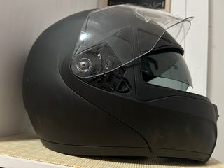 Casco modulare nero L con Pinlock