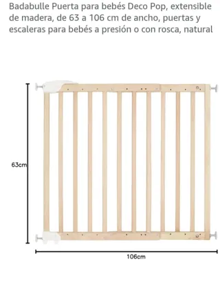 Barrera de seguridad extensible madera