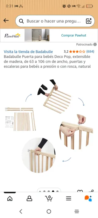 Barrera de seguridad extensible madera