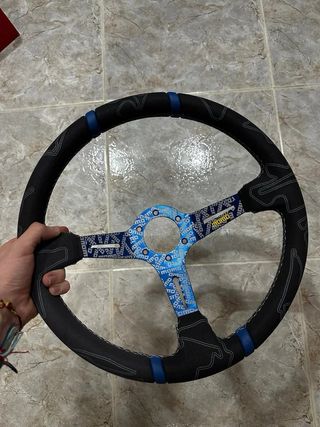 Volante MOMO Drift Azul Alcántara