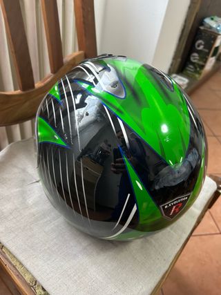 Casco integrale XL nero verde