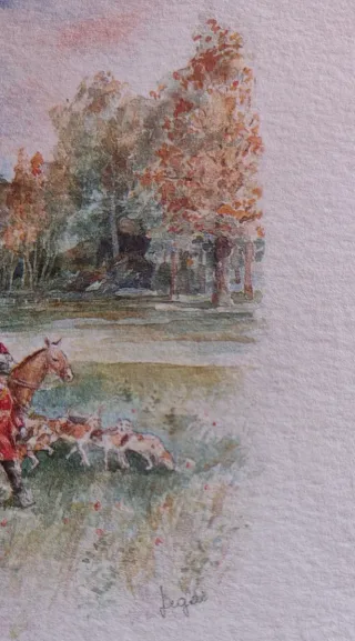 2 Stampe Antiche Caccia e Mont Saint-Michel