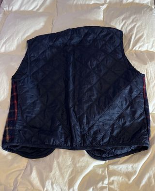 Chaleco Vintage cuadros azul y rojo