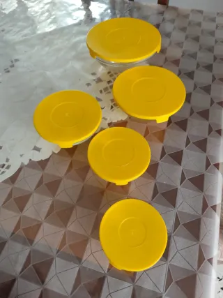 Set 5 Contenitori Vetro/Plastica Giallo