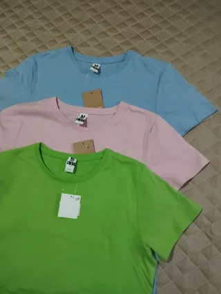 Lote 3 Camisetas Mujer Manga Corta Talla L