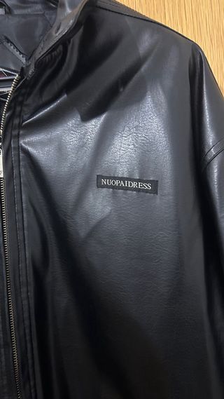 Cazadora de cuero negra para hombre