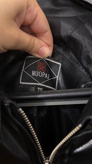 Cazadora de cuero negra para hombre