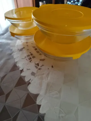 Set 10 Contenitori Vetro Coperchio Giallo