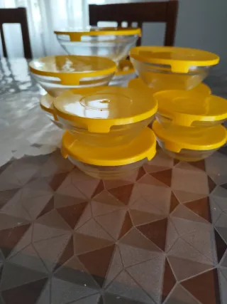 Set 10 Contenitori Vetro Coperchio Giallo