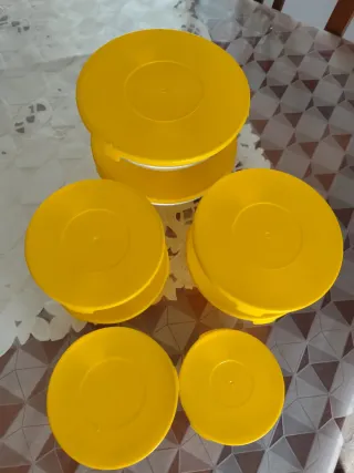 Set 10 Contenitori Vetro Coperchio Giallo