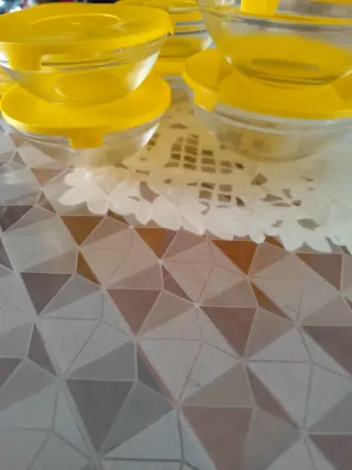 Set 10 Contenitori Vetro Coperchio Giallo