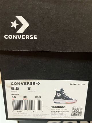 Converse Run Star Hike Hi Talla 39 black/white