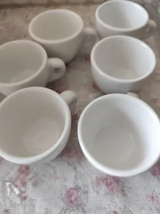 Set 6 Tazzine Caffè Ceramica Bianche