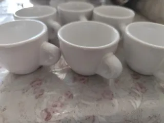 Set 6 Tazzine Caffè Ceramica Bianche