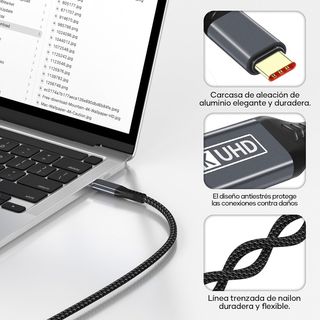 USB C hdmi,Cable USB C HDMI de 1,8 m 4K UHD (compa